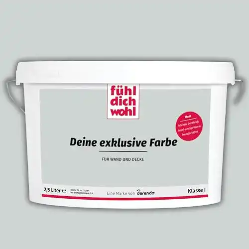 Wandfarbe Grau derendo Fühl Dich Wohl Meine Farbe grau, 2,5L