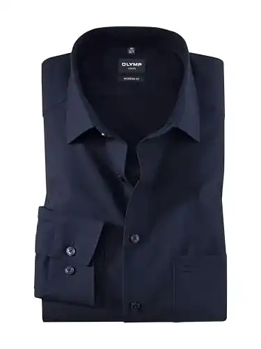 Olymp-Hemd OLYMP Herren Oberhemd Langarm Luxor,Uni