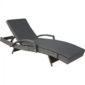 Sonnenliege (Rattan) TecTake 800691 Aluminium Polyrattan