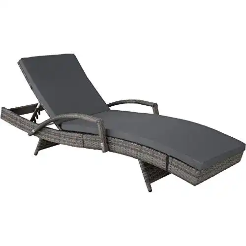 Sonnenliege (Rattan) TecTake 800691 Aluminium Polyrattan