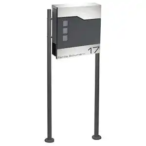 Briefkasten Zalafino incl. Standfuß freistehend in anthrazit