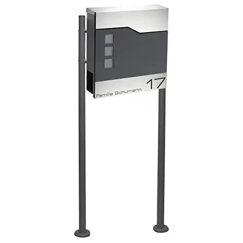 Briefkasten Zalafino incl. Standfuß freistehend in anthrazit