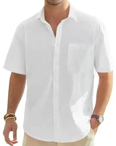 Leinenhemd Herren J.VER Hemd Kurzarm Leinenshirt Freizeithemd