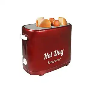 Hot Dog Maker BEPER Maschine, Hot Dog, 750 W, Kunststoff, rot