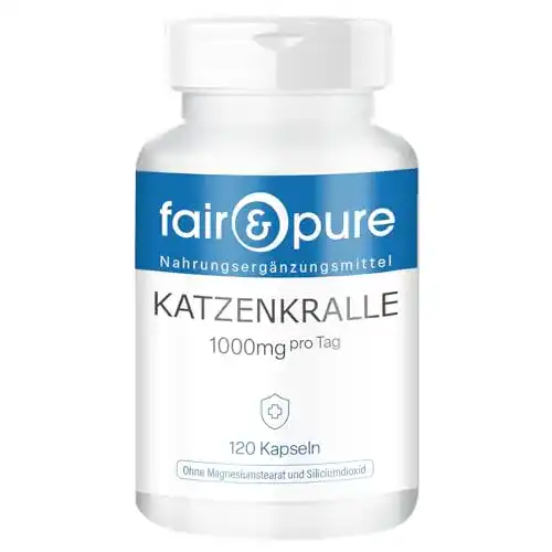 Katzenkrallen-Kapseln Fair & Pure, 500mg Rindenpulver, 120 Kaps.
