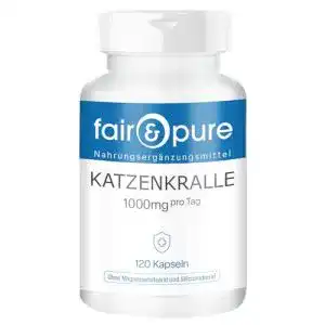 Katzenkralle Fair & Pure Kapseln 500mg Rindenpulver, 120 Kapseln