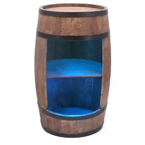 Fass-Bar CREATIVE COOPER Weinregal Holz mit LED-Leuchten