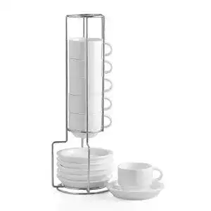 Espresso-Tassen Sweejar Home Porzellan- und Untertasse, 6 Stück