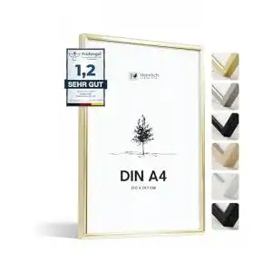 Bilderrahmen Heimlich ® 1x DIN A4 21×30 cm Gold Metall