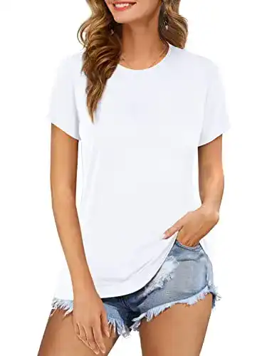 Weißes T-Shirt Damen Beluring Sommer Oberteile Frauen Kurzarm