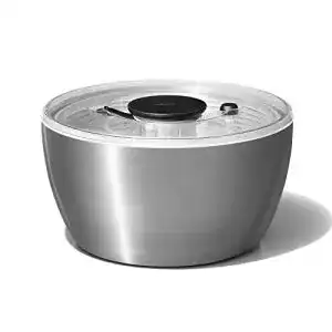 Salatschleuder Edelstahl OXO SteeL, Edelstahl mit Deckel