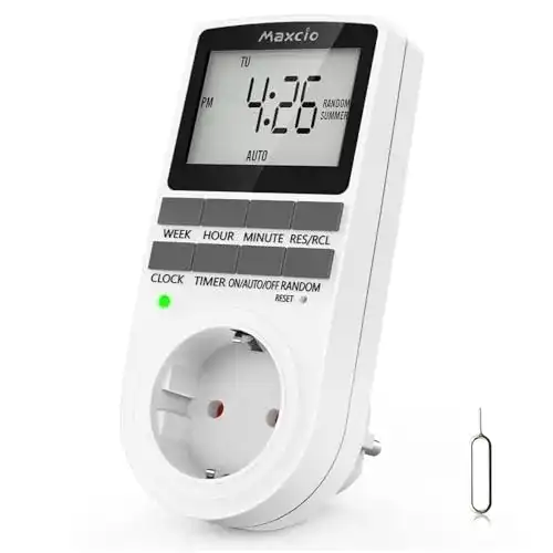 Digitale Zeitschaltuhr Maxcio Steckdose, Programmierbar 3680W