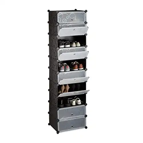 Schuhschrank Relaxdays Schuhregal 10 Ebenen, groß, Steckregal