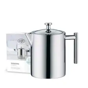 Teekanne Edelstahl alfi mit Teesieb 1,4 l, Vintage Teekannen-Set