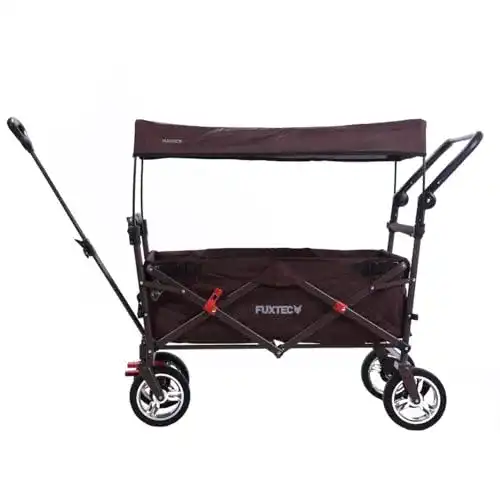 Faltbarer Bollerwagen Fuxtec FX-CT700 braun klappbar mit Dach