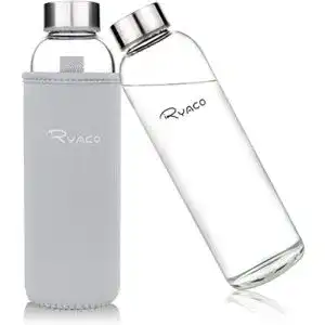 Trinkflasche-Glas Ryaco Glasflasche Trinkflasche Classic Tragbar