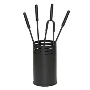 Kaminbesteck raik 21.02.769.2 , 4-teilig, schwarz beschichtet, 61cm