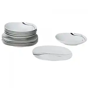 Geschirr Set Van Well 12-TLG. Tafelservice Silver Night