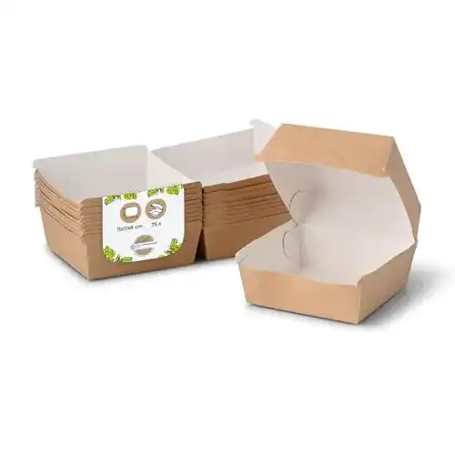 Take-away-Box BIOZOYG Take Away Burger Box 75 Stück recycelbar