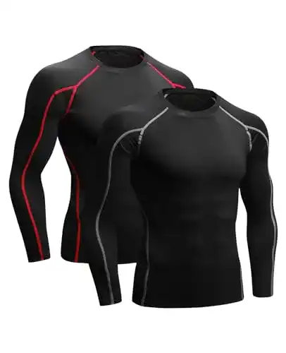 Kompressionsshirt Herren Niksa Funktionsshirt Herren Langarm 2 Stück
