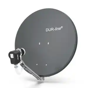 Satellitenschüssel DUR-line 4 Teilnehmer Set, Alu, Komplettanlage