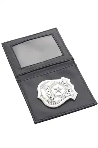 Polizeimarke Smiffys Polizeiabzeichen Silber in Etui, One Size
