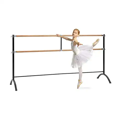 Ballettstange Klarfit Barre – Doppel-, freistehend, schwarz