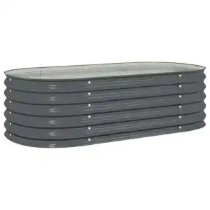 Hochbeet (Metall) vidaXL Hochbeet Stahl Grau 160x80x44 cm