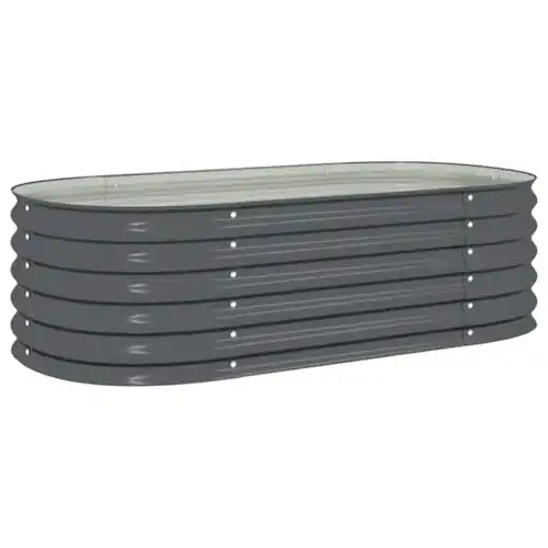 Hochbeet (Metall) vidaXL Hochbeet Stahl Grau 160x80x44 cm