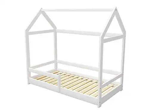 Hausbett ACMA Kinderbett Kinderhaus Spielbett 2, Massivholz