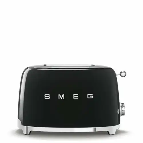 Retro-Toaster Smeg TSF01BLEU Toaster 2 Scheiben, schwarz