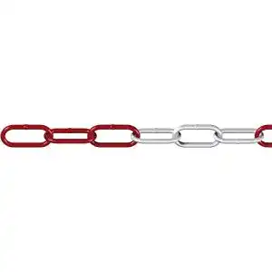 Absperrkette Metall Dörner + Helmer Rundstahlkette rot/weiß 15 m