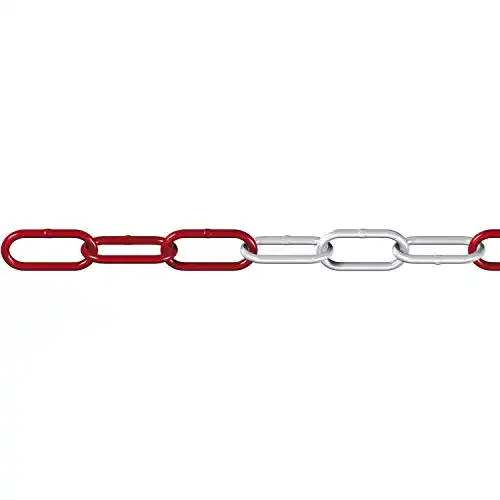 Absperrkette Metall Dörner + Helmer Rundstahlkette rot/weiß 15 m