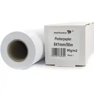 Plotterpapier Netuno 1x Weiß Plotterrolle 841 mm x 50 m 90g/m²