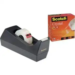 Klebebandabroller Scotch C38 Tischabroller schwarz + Crystal
