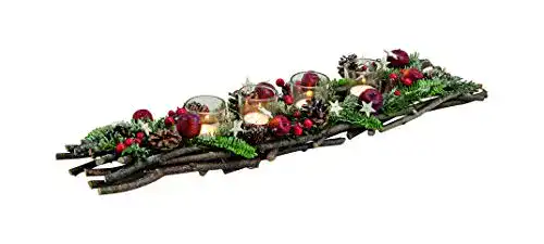Adventskranz Davartis, Adventsgesteck länglich inkl. Dekoration