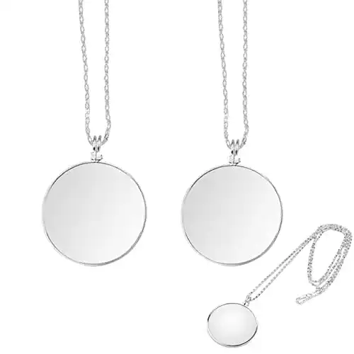 Monokel Yuemuop 2 Stücke mit Kette, Silber, Vergrößerung Glas