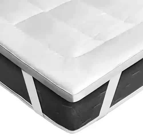 Topper (90×200) GMTEXTILES Microfaser 4 Anti-Rutsch-Ecklaschen