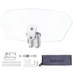 Motorrad-Windschild Justech, verstellbar, Clip-on, klar