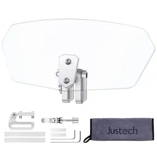 Motorrad-Windschild Justech, verstellbar, Clip-on, klar