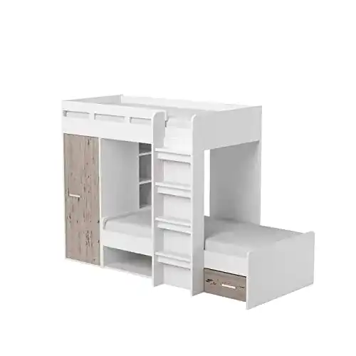 Hochbett Stella Trading MAXI mit Schrank & 2x Liegeflächen