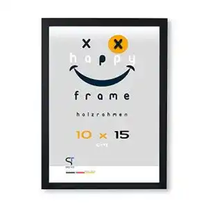 Bilderrahmen SteTas 10×15 cm Schwarz Happy Frame Acrylglas