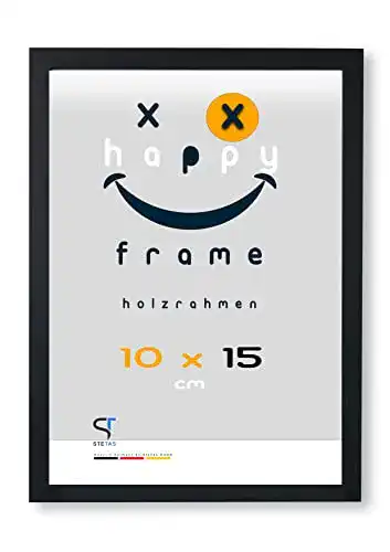 Bilderrahmen SteTas 10×15 cm Schwarz Happy Frame Acrylglas