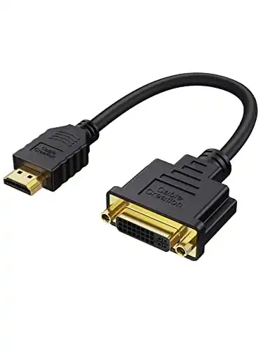 DVI-HDMI-Adapter CableCreation HDMI auf DVI-Kabel, 0,15M