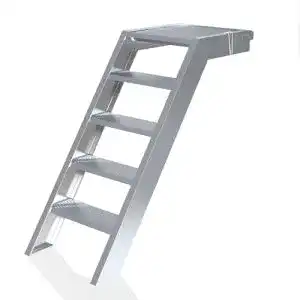 Außentreppe Scafom-rux Alu Podesttreppe für 1 m Höhe, 58 cm breit