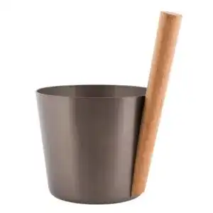 Saunakübel Rento Design aus Aluminium – Teerbraun – 5 Liter