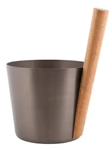 Saunakübel Rento Design aus Aluminium – Teerbraun – 5 Liter