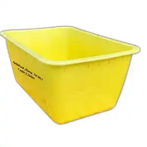 Mörtelkübel UvV gelb 200 Liter 2. Wahl mit Fehldruck