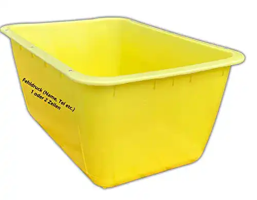 Mörtelkübel UvV gelb 200 Liter 2. Wahl mit Fehldruck