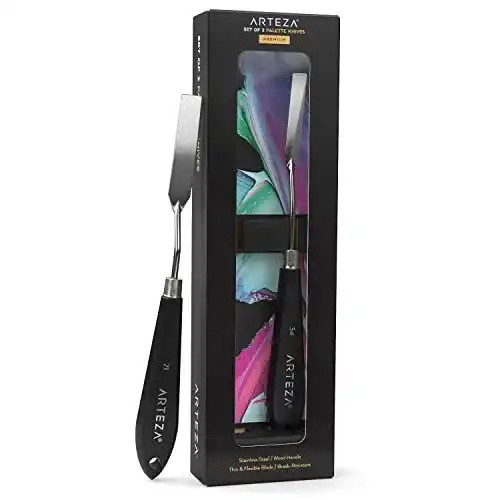 Malmesser ARTEZA Malspachtel 2er Pack, Größen 21 & 34, Set B